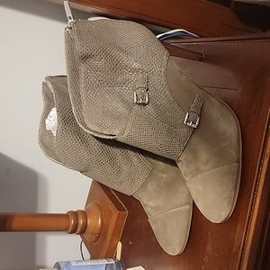 High heel leather/suede Coach bootie